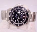 Replica Rolex Stainless Steel Black Face Men's Submariner Watch 16610